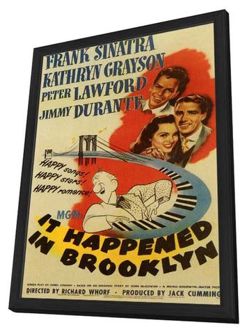 It Happened in Brooklyn 11 x 17 Movie Poster - Style A - in Deluxe Wood Frame