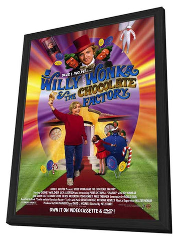 Willy Wonka and the Chocolate Factory 11 x 17 Movie Poster - Style A - in Deluxe Wood Frame