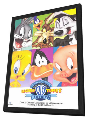 Warner Brothers Looney Tunes Cartoons 11 x 17 Movie Poster - Style A - in Deluxe Aluminum Frame