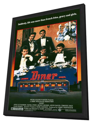 Diner 11 x 17 Movie Poster - Style A - in Deluxe Aluminum Frame