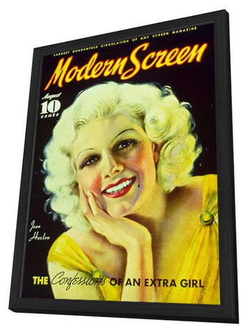 Jean Harlow 11 x 17 Modern Screen Magazine Cover 1930's Style B - in Deluxe Aluminum Frame
