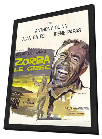 Zorba the Greek 27 x 40 Movie Poster - French Style A - in Deluxe Wood Frame