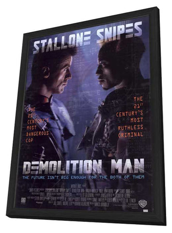 Demolition Man 11 x 17 Movie Poster - Style A - in Deluxe Aluminum Frame