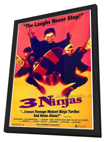 3 Ninjas 11 x 17 Movie Poster - Style A - in Deluxe Wood Frame