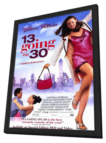 13 Going On 30 11 x 17 Movie Poster - Style B - in Deluxe Wood Frame