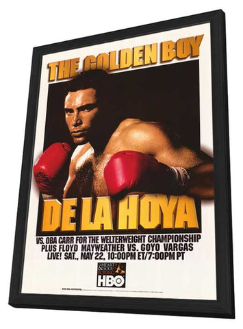 De La Hoya Vs. Oba Carr 11 x 17 Boxing Promo Poster - Style A - in Deluxe Aluminum Frame