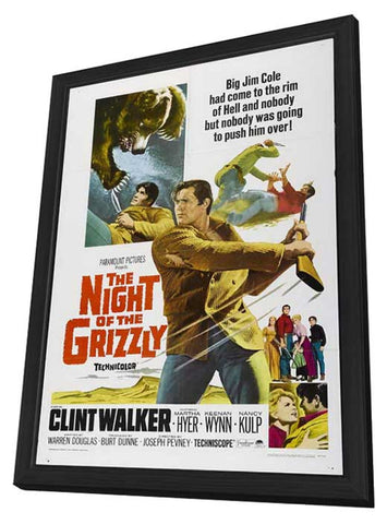 The Night of the Grizzly 11 x 17 Movie Poster - Style A - in Deluxe Aluminum Frame