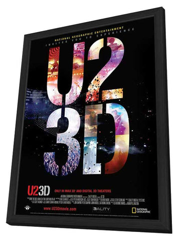 U2 3D 11 x 17 Movie Poster - Swiss Style A - in Deluxe Aluminum Frame