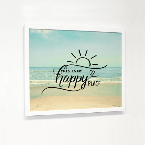 My Happy Place Beach - Multi - White Canvas Image Box by OBC 11 X 14