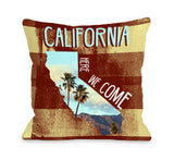 California Here We Come - Multi Throw Pillow by OBC 18 X 18