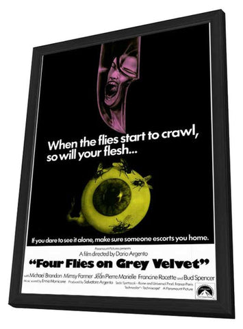 Four Flies on Grey Velvet 11 x 17 Movie Poster - Style A - in Deluxe Aluminum Frame