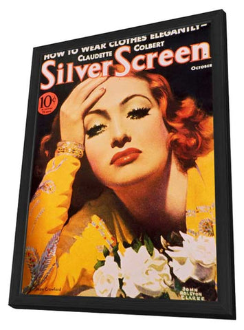Joan Crawford 11 x 17 Silver Screen Magazine Cover 1930's Style D - in Deluxe Aluminum Frame