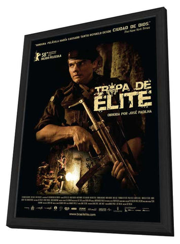Elite Squad 11 x 17 Movie Poster - Brazilian Style A - in Deluxe Aluminum Frame