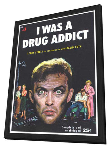 I Was A Drug Addict 11 x 17 Retro Book Cover Poster - in Deluxe Aluminum Frame