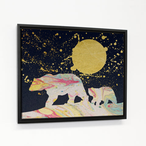 Moon Bear - Multi Black Floating Frame by OBC 11 X 14