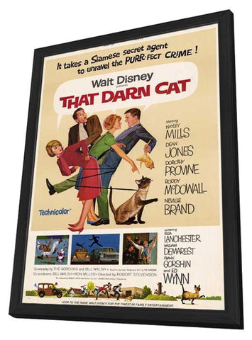 That Darn Cat 11 x 17 Movie Poster - Style A - in Deluxe Aluminum Frame