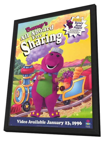Barney's All Aboard For Sharing 11 x 17 Movie Poster - Style A - in Deluxe Aluminum Frame