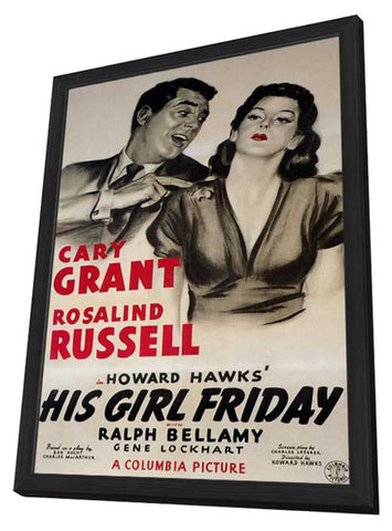 His Girl Friday 11 x 17 Movie Poster - Style B - in Deluxe Aluminum Frame