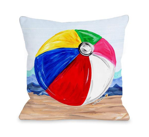 Beachball - Multi Throw Pillow by Timree Gold