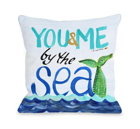 By the Sea - Multi Throw Pillow by Timree Gold