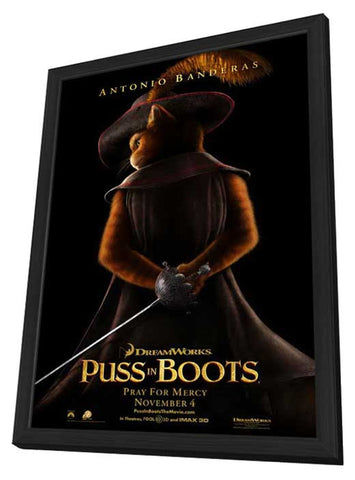 Puss in Boots 11 x 17 Movie Poster - Style A - in Deluxe Aluminum Frame