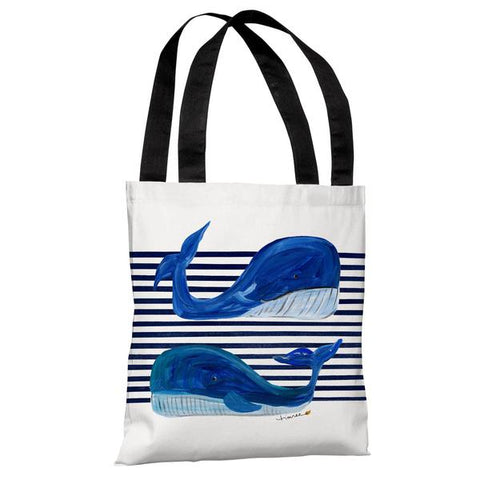 Whale Buddies - White Tote Bag by Timree Gold