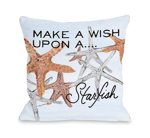Wish Upon a Starfish - Multi Throw Pillow by Timree Gold