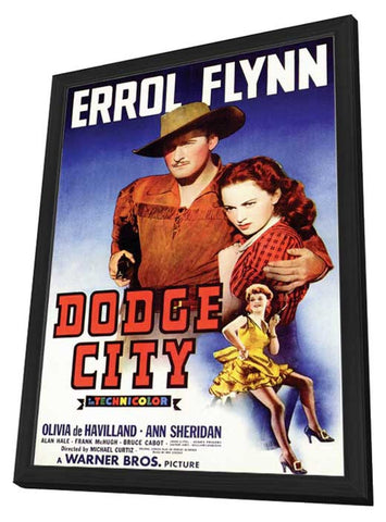 Dodge City 11 x 17 Movie Poster - Style A - in Deluxe Aluminum Frame