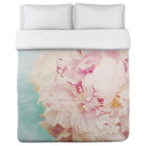 Delicate Peony - Turquoise Pink Lightweight Duvet by