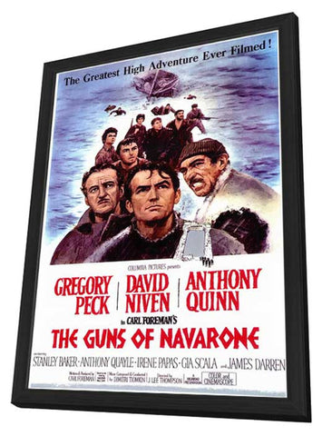 The Guns of Navarone 27 x 40 Movie Poster - Style A - in Deluxe Wood Frame