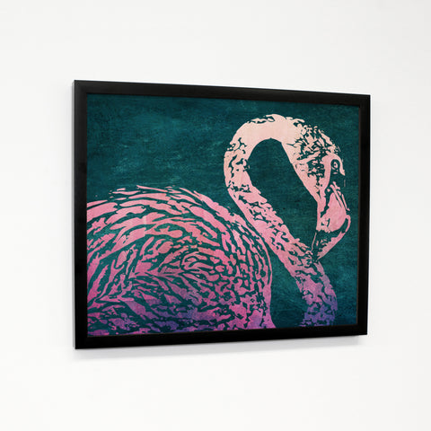 Adia - Dark Teal Pink - Black Canvas Image Box by OBC 11 X 14