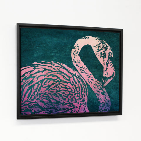 Adia - Dark Teal Pink Black Floating Frame by OBC 11 X 14