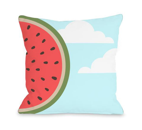 Sky Melon - Blue Multi Throw Pillow by