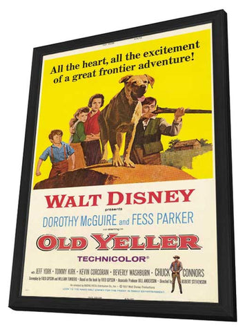 Old Yeller 11 x 17 Movie Poster - Style A - in Deluxe Aluminum Frame