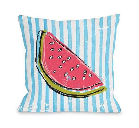 Whatthemelon - Blue Multi Throw Pillow by