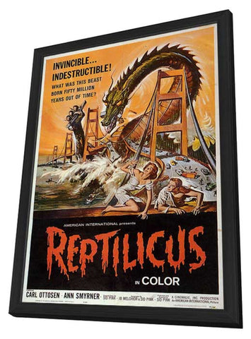 Reptilicus 11 x 17 Movie Poster - Style C - in Deluxe Aluminum Frame