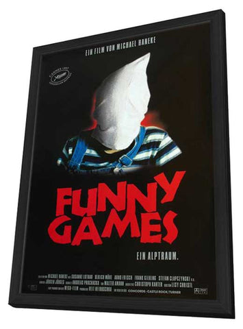Funny Games 11 x 17 Movie Poster - German Style A - in Deluxe Wood Frame