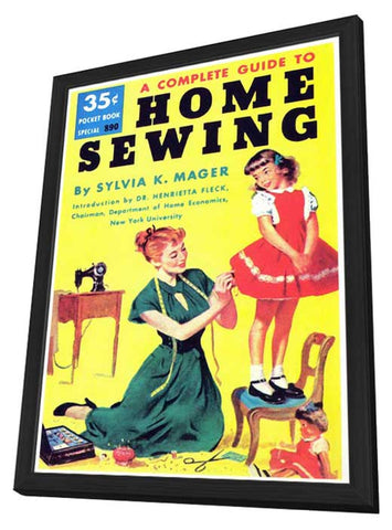 Home Sewing 11 x 17 Retro Book Cover Poster - in Deluxe Aluminum Frame
