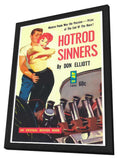 Hot Rod Sinners 11 x 17 Retro Book Cover Poster - in Deluxe Aluminum Frame