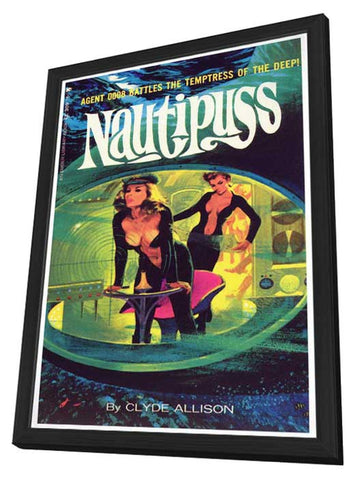 Nautipuss 11 x 17 Retro Book Cover Poster - in Deluxe Aluminum Frame