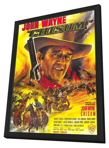 Chisum 11 x 17 Movie Poster - French Style A - in Deluxe Wood Frame