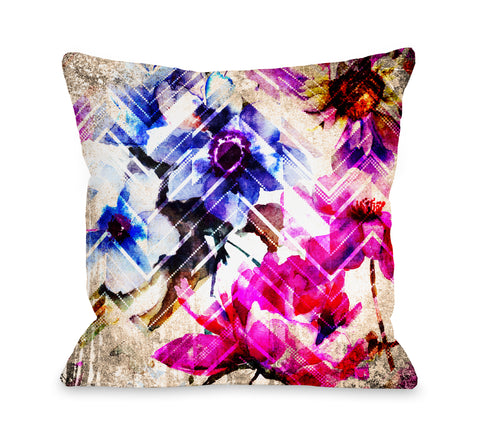 Wallflower Chevry - Multi Throw Pillow by OBC 18 X 18