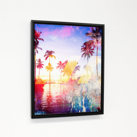 Santa Monica - Multi Black Floating Frame by OBC 11 X 14
