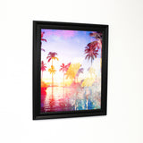 Santa Monica - Multi Black Traditional Framed Canvas by OBC 11 X 14