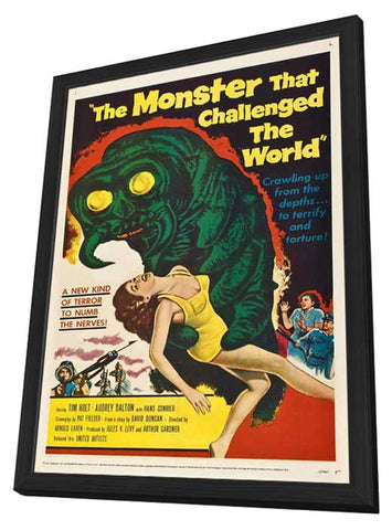 The Monster That Challenged the World 27 x 40 Movie Poster - Style B - in Deluxe Wood Frame