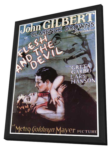 The Flesh and the Devil 27 x 40 Movie Poster - Style B - in Deluxe Wood Frame