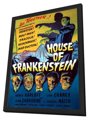 House of Frankenstein 11 x 17 Movie Poster - Style D - in Deluxe Wood Frame