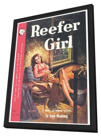 Reefer Girl 11 x 17 Retro Book Cover Poster - in Deluxe Aluminum Frame