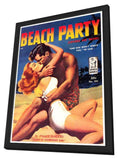 Beach Party 11 x 17 Retro Book Cover Poster - in Deluxe Aluminum Frame