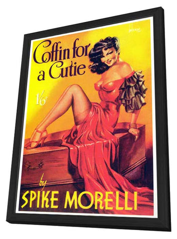Coffin for a Cutie 11 x 17 Retro Book Cover Poster - in Deluxe Aluminum Frame